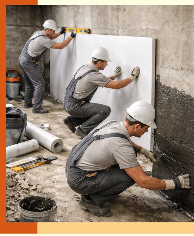 Утепление фундамента изнутри профессионально в Кизляре