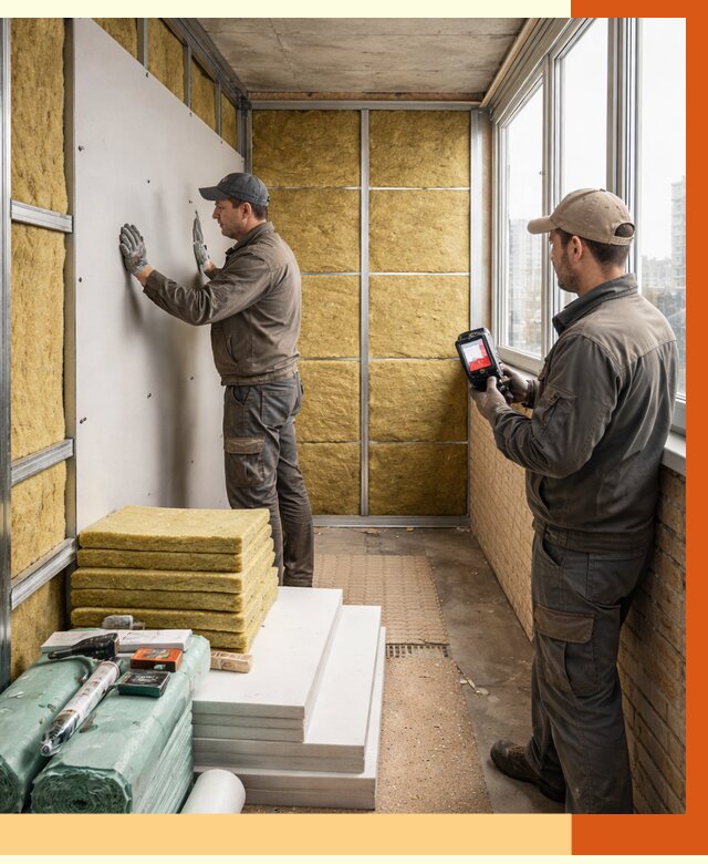 Утепление балкона в Кизляре от 4572 руб. под ключ | ТепломастерКзр